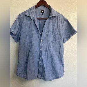 Mens union chambray button up short sleeve shirt